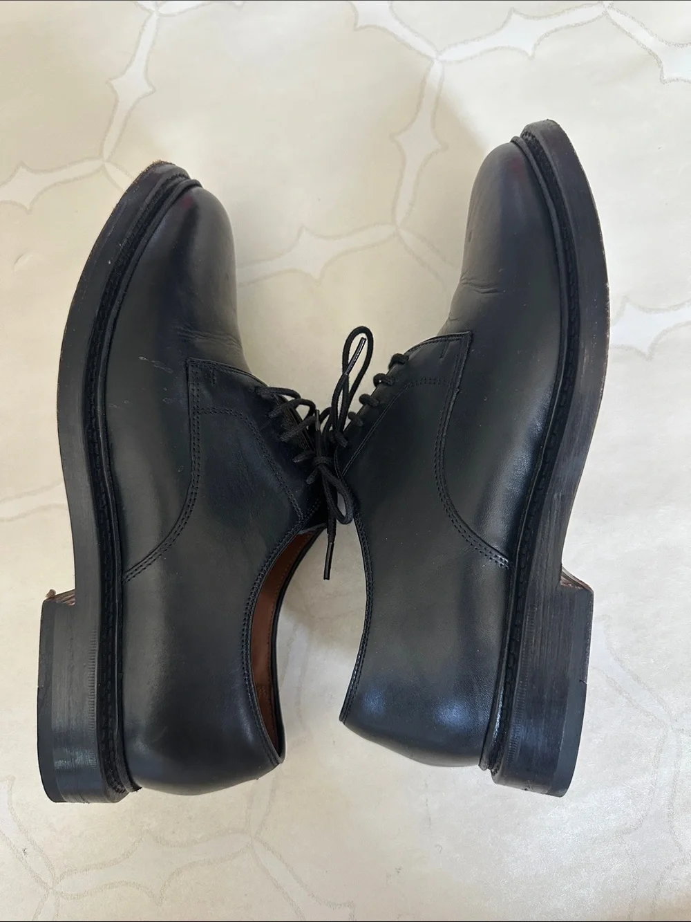 J. Crew Ludlow Padded Black Leather Derby Dress Shoes